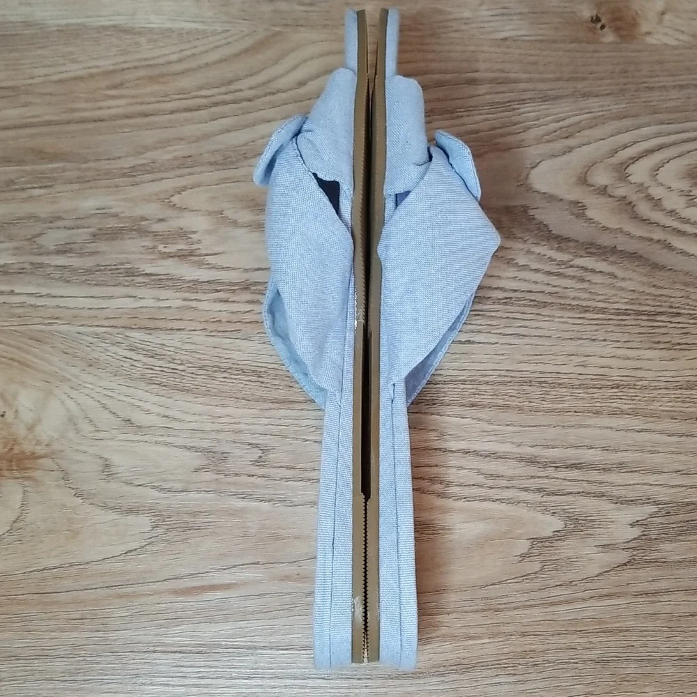 Ann Taylor Light Blue Open Toe Flats Size 8 - Picture 6 of 10